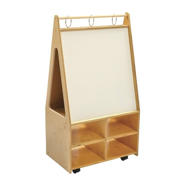 Childcraft Mobile Magnetic Dry-Erase Easel, Double Sided, 24-3/4 x 16 x 46 Inches 564017